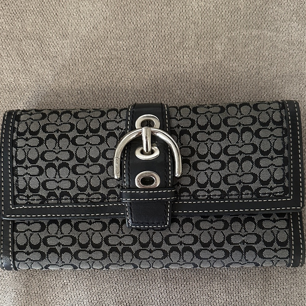 Coach Monogram Black and Gray Wallet